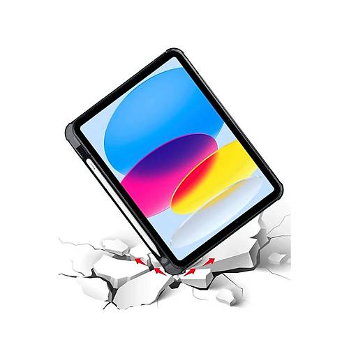 iPad 2022 10.9 (10.nesil) K�l�f Kalemlikli Mars Tablet K�l�f� - Siyah