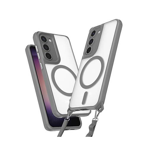 Galaxy S23 K�l�f Enka Magsafe Silikon K�l�f - Titan Gri