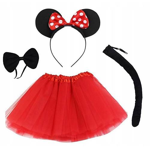 Minnie Mouse Kost�m Seti Etek Ta� Kuyruk Papyon G�steri Seti