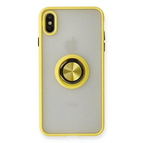 iPhone X K�l�f Montreal Y�z�kl� Silikon Kapak - Sar�