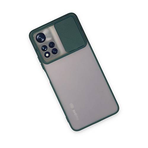 Redmi Note 11T K�l�f Palm Buzlu Kamera S�rg�l� Silikon - Ye�il
