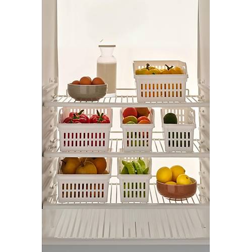 6�l� Buzdolab� Organizeri D�zenleyici �ok Ama�l� Dolap D�zenleyici Beyaz 12x30x14 cm