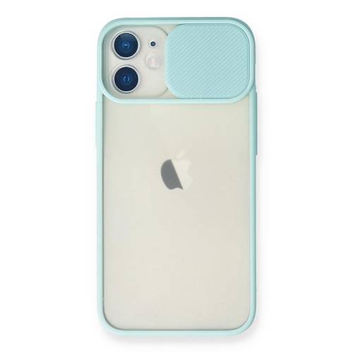 iPhone 11 K�l�f Palm Buzlu Kamera S�rg�l� Silikon - Turkuaz