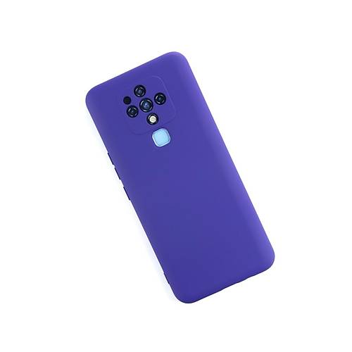 Camon 16 K�l�f Nano i�i Kadife Silikon - Mor