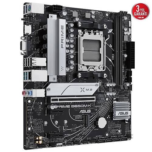 ASUS PRIME B650M-K DDR5 6400MHZ 1XVGA 1XHDMI 2XM.2 USB 3.2 MATX AM5 (AMD AM5 9000/8000/7000 SER�LER� �LE UYUMLU)