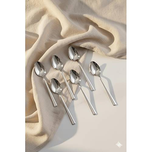 6�l� Paslanmaz �elik Yemek Ka���� Seti Sofra �atal Ka��k B��ak 20 cm