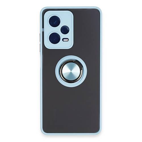 Redmi Note 12 5G K�l�f Montreal Y�z�kl� Silikon Kapak - Buz Mavi