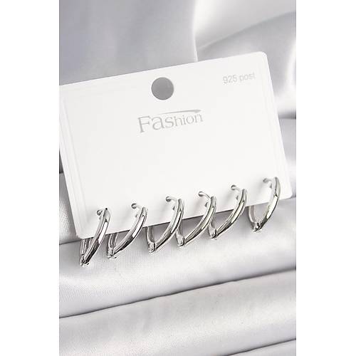 925 Ayar G�m�� �ivi Pirin� G�m�� Renk ��gen Model Kad�n K�pe Seti