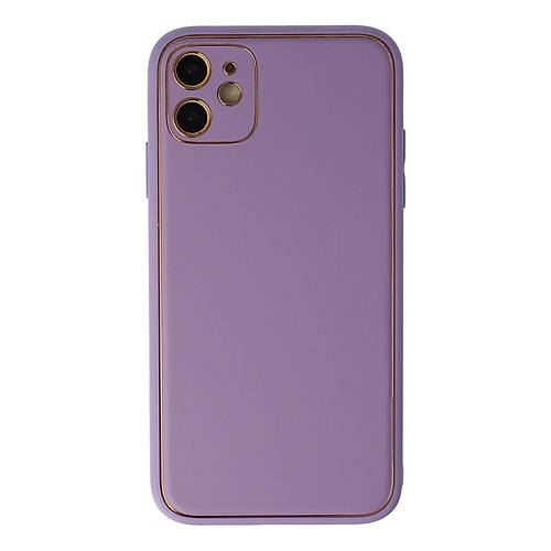 iPhone 12 K�l�f Coco Deri Silikon Kapak - Lila