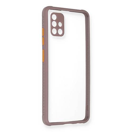 Galaxy A71 K�l�f Miami �effaf Silikon - A��k Mor