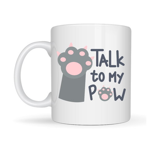 Talk To My Paw � Sevimli Kedi Patili Porselen Kupa MODEL 57
