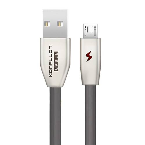 S53 Led I��kl� Micro USB Kablo 1M 3A - Siyah