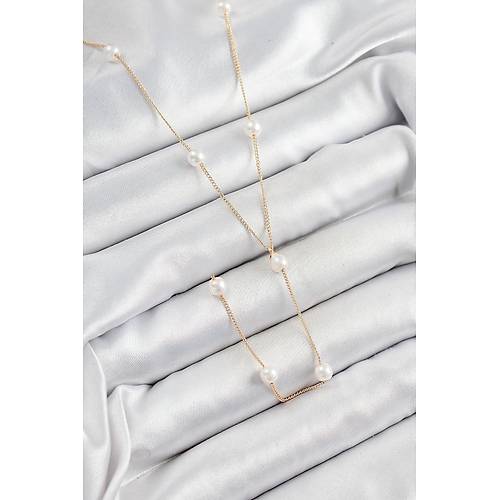 Pirin� �nci Fig�rl� Y Model Gold Renk Kad�n Kolye