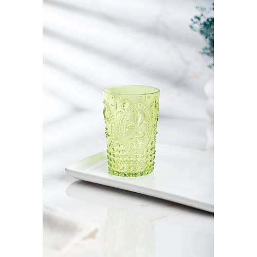 Akrilik Ye�il Tekli K�sa Bardak & Su Me�rubat Kahve Yan� Barda�� 400 ml ( Cam De�ildir )
