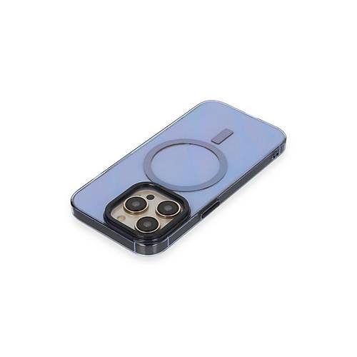 iPhone 14 Pro Max K�l�f Anka PC Magneticsafe Sert Metal Kapak - Sierra Blue
