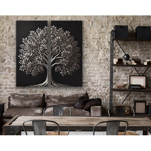 2li Eskitme Krom A�a� Kanvas Tablo 60x120cm x2