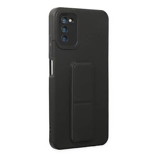 Galaxy A03S K�l�f Mega Standl� Silikon - Siyah