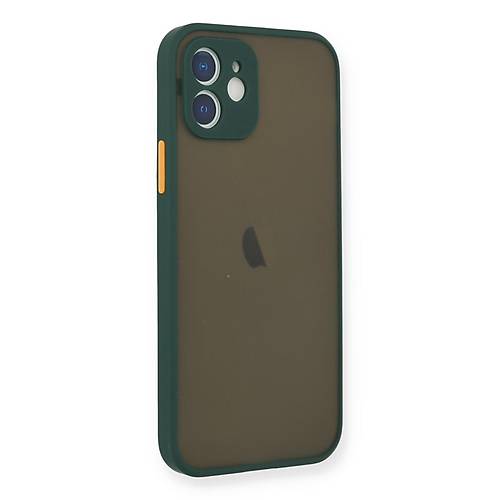 iPhone 12 Mini K�l�f Montreal Silikon Kapak - Ye�il
