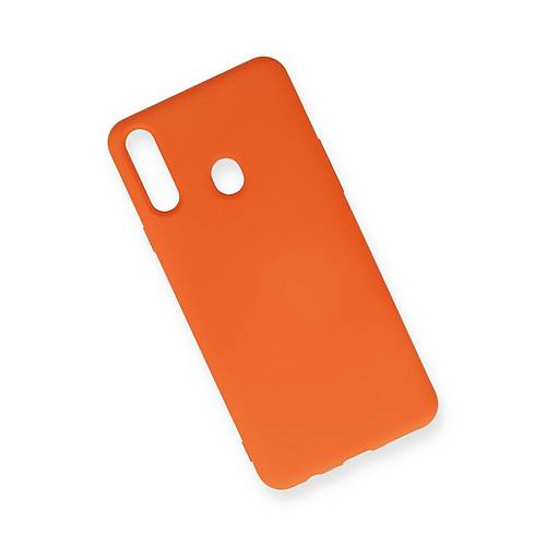 Galaxy A20S K�l�f Nano i�i Kadife Silikon - Turuncu