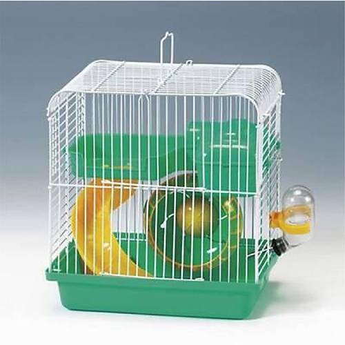 Hamster Kafesi Ye�il Beyaz 23x17x25 Cm