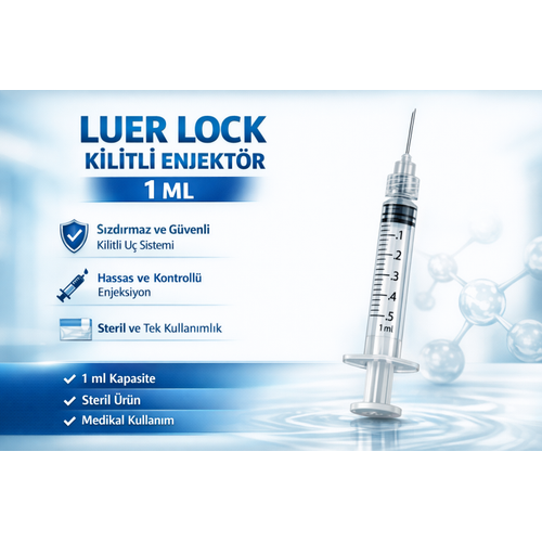 1 ml Luer Lock (Kilitli) Enjekt�r � Steril Medikal ��r�nga