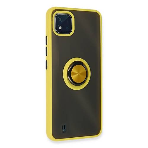Realme C11 2021 K�l�f Montreal Y�z�kl� Silikon Kapak - Sar�