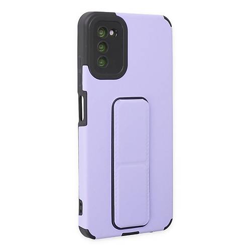 Galaxy A03S K�l�f Mega Standl� Silikon - Lila