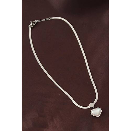 316L �elik �talyan Zincir Kalp Kolye