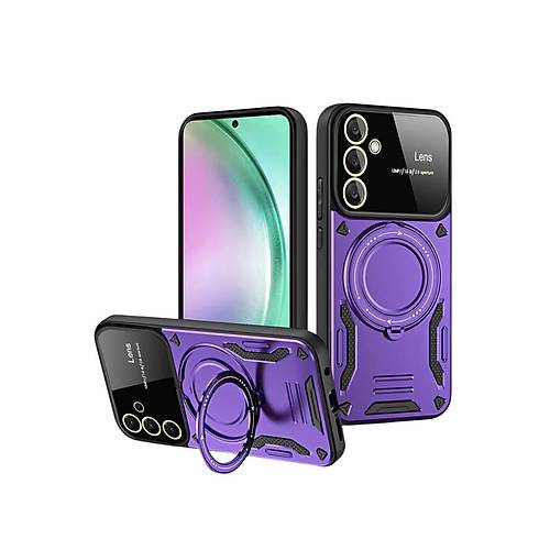 Galaxy S24 FE K�l�f Joy Lens Standl� Kapak - Mor