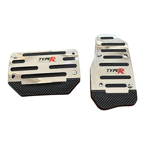 Universal Otomatik Metal Pedal Seti 2 Par�a Krom Siyah
