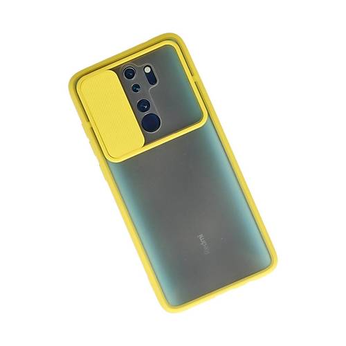 Redmi Note 8 Pro K�l�f Palm Buzlu Kamera S�rg�l� Silikon - Sar�