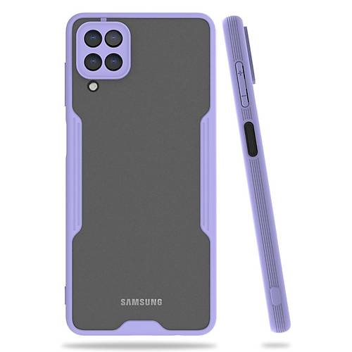 Galaxy A22 K�l�f Platin Silikon - Lila