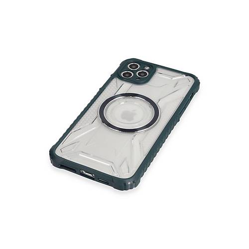 iPhone 11 Pro Max K�l�f Prag Magneticsafe Kapak - Koyu Ye�il
