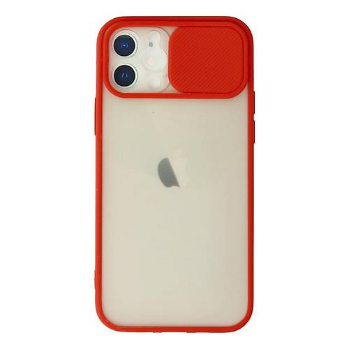 iPhone 12 K�l�f Palm Buzlu Kamera S�rg�l� Silikon - K�rm�z�