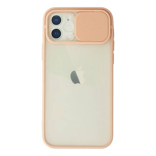 iPhone 12 K�l�f Palm Buzlu Kamera S�rg�l� Silikon - Pembe