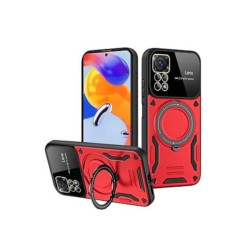Realme 11 Pro Plus Joy Lens Standl� Kapak - K�rm�z�