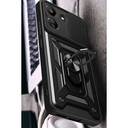 Redmi 13C K�l�f Pars Lens Y�z�kl� Silikon - Ye�il