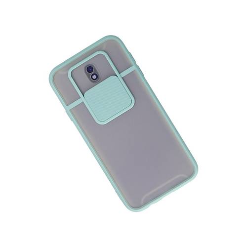 Galaxy J7 Pro / J730 K�l�f Palm Buzlu Kamera S�rg�l� Silikon - Turkuaz