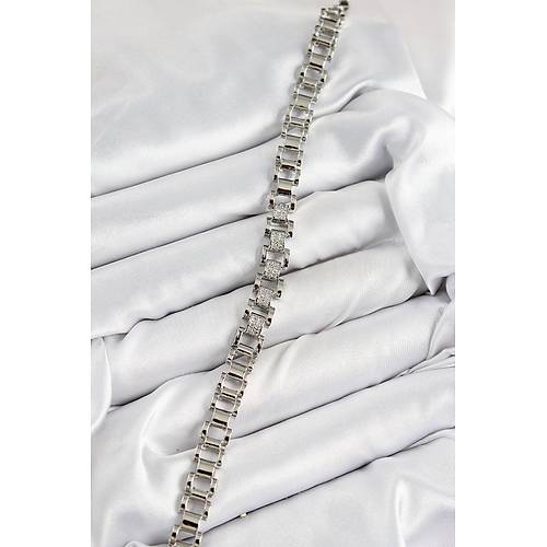 Pirin� Zirkon Ta�l� Par�al� Model G�m�� Renk Kad�n Bileklik