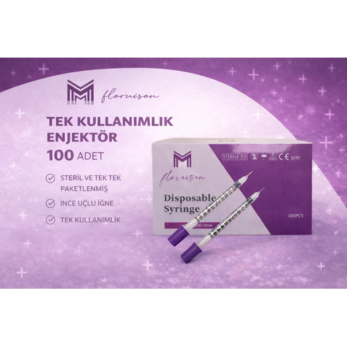 30G x 8MM 1 ML Tek Kullan�ml�k Hassas U�lu Botoks Enjekt�r� 100 Adet 1 Kutu
