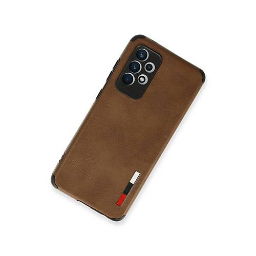 Galaxy A72 K�l�f Loop Deri Silikon - Kahverengi