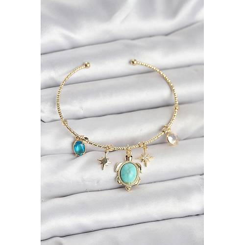 Caretta Caretta Charml� Gold Renk Kad�n Bileklik