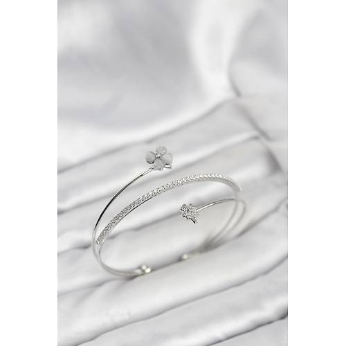 Yonca �i�ek Model Pirin� G�m�� Renk Kad�n Bileklik