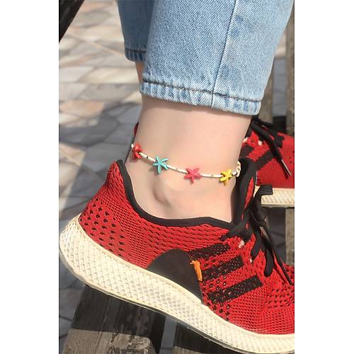 Renkli Deniz Y�ld�z� Tasar�ml� Boncuklu Halhal