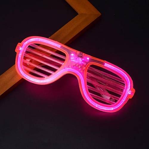 Pembe Led I��kl� Parti G�zl��� - Neon Glow �erit G�zl�k 3 Modlu