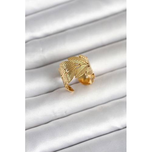 316L �elik Gold Renk Ba�ak Modeli Kad�n Y�z�k