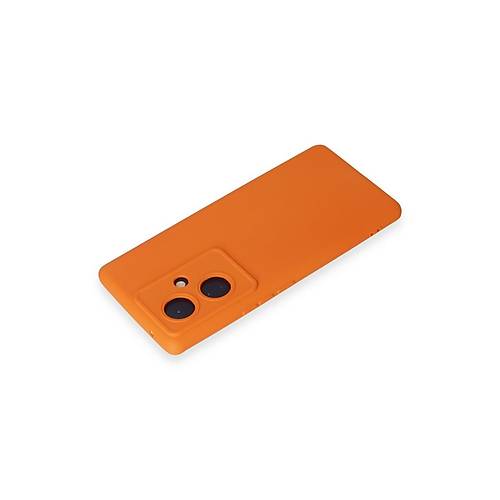 V29 Lite K�l�f Nano i�i Kadife Silikon - Turuncu