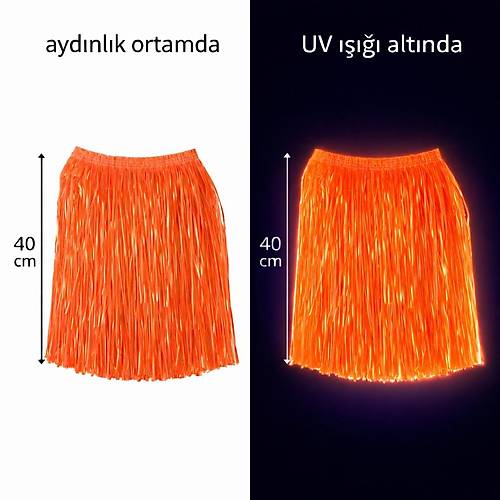 Neon Turuncu Hawaii Parti Ete�i 40 cm