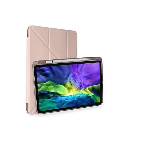 iPad 10.2 (8.nesil) K�l�f Kalemlikli Hugo Tablet K�l�f� - Rose Gold