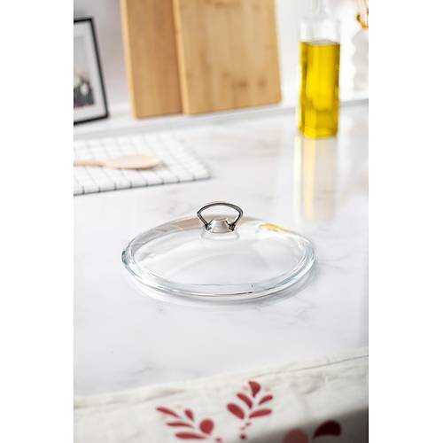 24 Cm Tencere & Tava & Sahan i�in Metal Kulplu Cam Kapak (T�M TENCERELERE UYUMLUDUR)